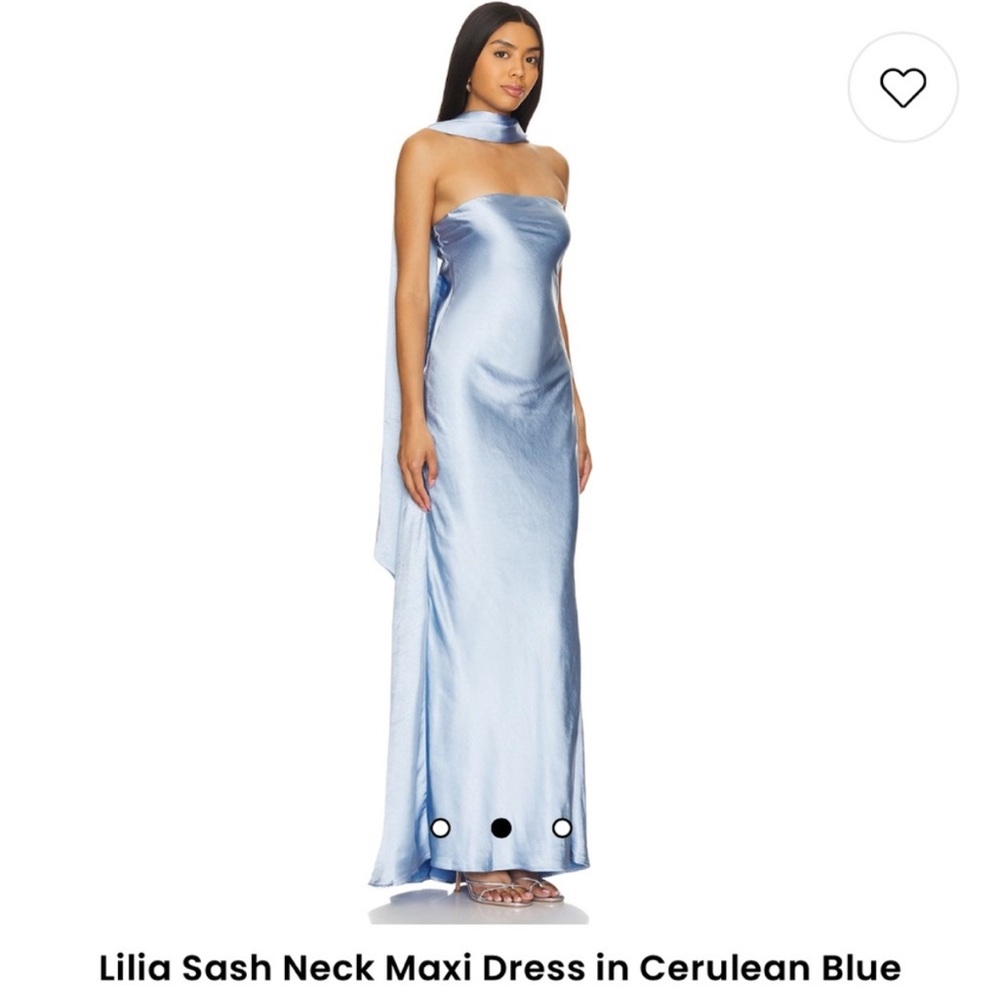 Lilia Sash Neck Dress in Cerulian Blue MISHA